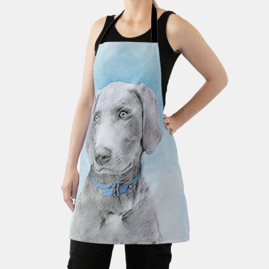 Weimaraner Malerei - Niedliche Original Hunde Kuns Schürze (InSitu)