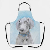 Weimaraner Malerei - Niedliche Original Hunde Kuns Schürze (Vorderseite)