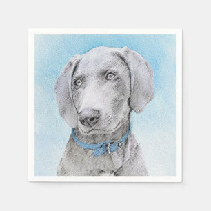 Weimaraner Malerei - Niedliche Original Hunde Kuns Serviette