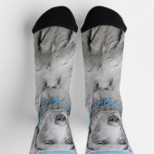 Weimaraner Malerei - Niedliche Original Hunde Kuns Socken (Oben)