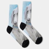 Weimaraner Malerei - Niedliche Original Hunde Kuns Socken (Rechts)