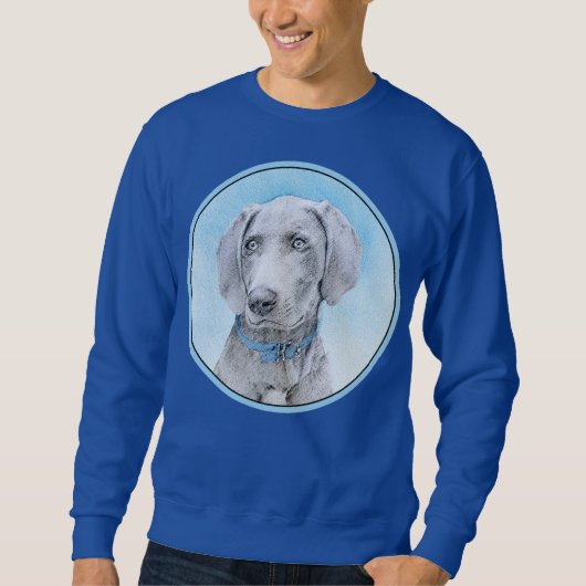 Weimaraner Malerei - Niedliche Original Hunde Kuns Sweatshirt (Vorderseite)