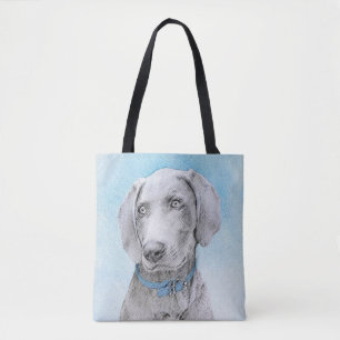 Weimaraner Malerei - Niedliche Original Hunde Kuns Tasche