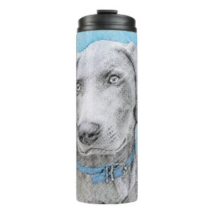 Weimaraner Malerei - Niedliche Original Hunde Kuns Thermosbecher