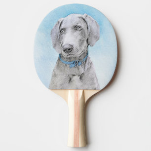 Weimaraner Malerei - Niedliche Original Hunde Kuns Tischtennis Schläger