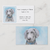 Weimaraner Malerei - Niedliche Original Hunde Kuns Visitenkarte (Vorne/Hinten)