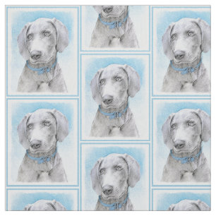Weimaraner Malerei - Niedliche Original Hundekunst Stoff