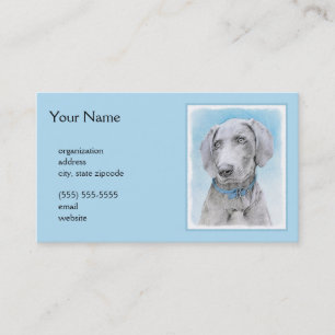 Weimaraner Malerei - Niedliche Original Hundekunst Visitenkarte