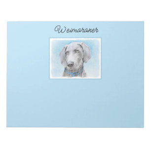 Weimaraner-Malerei - Niedlicher Original Hunde-Kun Notizblock