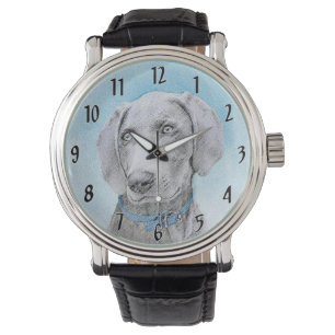 Weimaraner-Malerei - Süße originelle Hundekunst Armbanduhr
