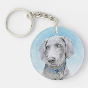 Weimaraner-Malerei - Süße originelle Hundekunst Schlüsselanhänger