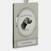 Weimaraner Mama 2 Banner-Ornament Silber (Rechts)