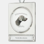 Weimaraner Mama 2 Banner-Ornament Silber (Links)