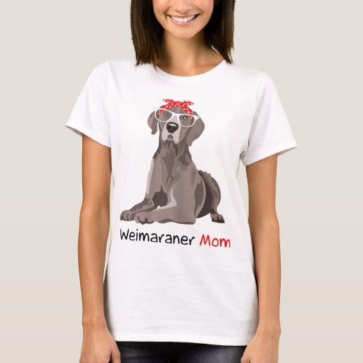 Weimaraner Mama Bandana Womens Weimaraner Hund T-Shirt (Vorderseite)