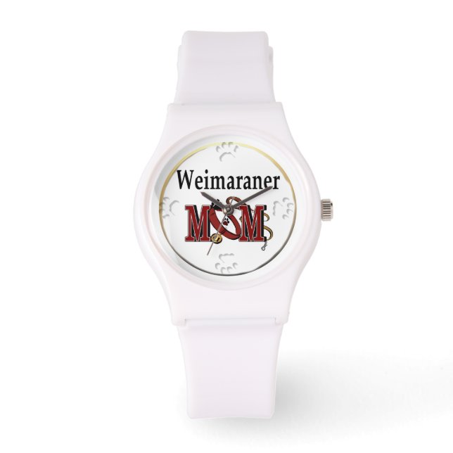 Weimaraner Mama Geschenke Armbanduhr (Vorderseite)