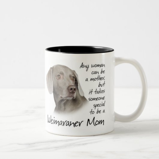 Weimaraner Mama-Tasse Zweifarbige Tasse (Rechts)