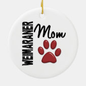 Weimaraner Mama-Tatzen-Druck 2 Keramik Ornament (Hinten)