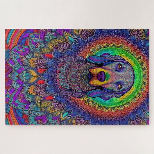 Weimaraner Mandala Weimmandala Puzzle (Horizontal)