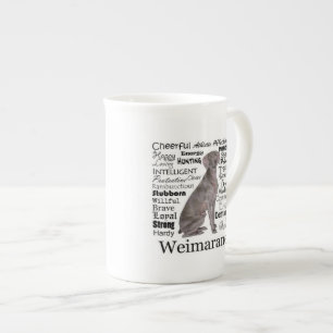 Weimaraner Merkmal-Knochen-China-Tasse Porzellantasse