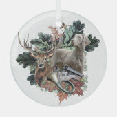 Weimaraner Metallschmuck Ornament Aus Glas (Vorderseite)