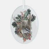 Weimaraner Metallschmuck Ornament Aus Glas (Vorderseite links)
