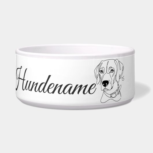 Weimaraner Minimalist Line Art personalized bowl Napf (Vorderseite)