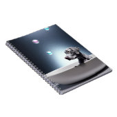 Weimaraner mit Bubbles SpiralNotebook Notizblock (Rechte Seite)