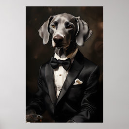 Weimaraner mit einem Tuxedo Vertikal Poster