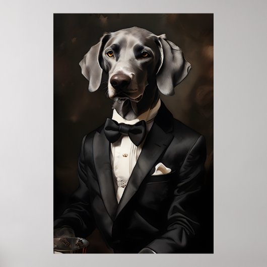 Weimaraner mit einem Tuxedo Vertikal Poster (Vorne)