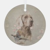Weimaraner mit Fasant Ornament Aus Glas (Rückseite)