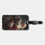 Weimaraner mit Weihnachtsmann Weihnachten Gepäckanhänger (Rückseite horizontal)