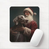Weimaraner mit Weihnachtsmann Weihnachten Mousepad (Mit Mouse)