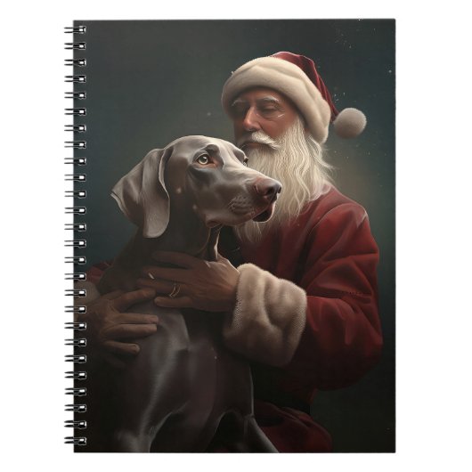 Weimaraner mit Weihnachtsmann Weihnachten Notizblock (Vorderseite)