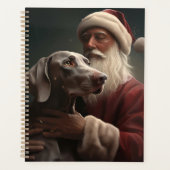 Weimaraner mit Weihnachtsmann Weihnachten Planer (Vorderseite)