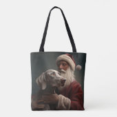 Weimaraner mit Weihnachtsmann Weihnachten Tasche (Rückseite)