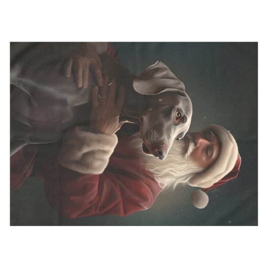Weimaraner mit Weihnachtsmann Weihnachten Tischdecke (Vorderseite (Horizontal))