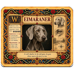 Weimaraner, mittelalterliche Bestiarien-Kunst Mousepad