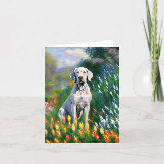 Weimaraner Monet Blank Notecard Dankeskarte