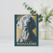 Weimaraner Nation: 1943 Weimaraner Postkarte (Stehend Vorderseite)