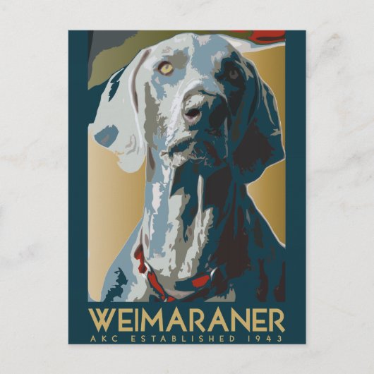Weimaraner Nation: 1943 Weimaraner Postkarte (Vorderseite)
