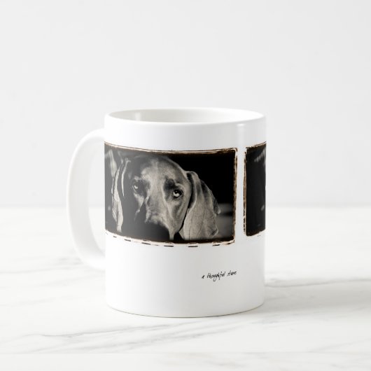 Weimaraner Nation: "Durchdachten Starren " Kaffeetasse (Vorderseite Links)