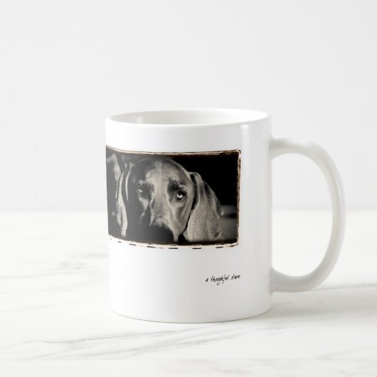 Weimaraner Nation: "Durchdachten Starren " Kaffeetasse (Rechts)