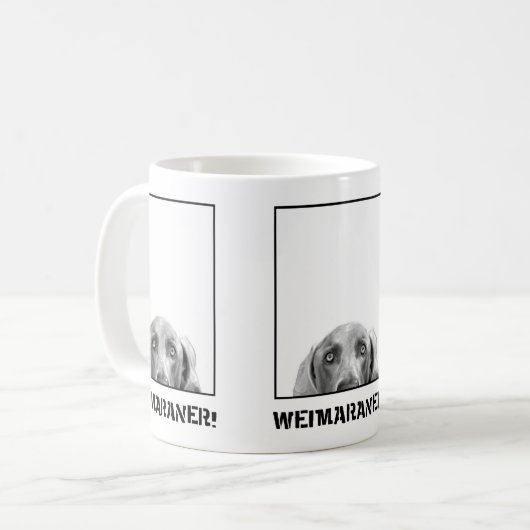 Weimaraner Nation: Weimaraner in einer Kaffeetasse (Vorderseite Links)