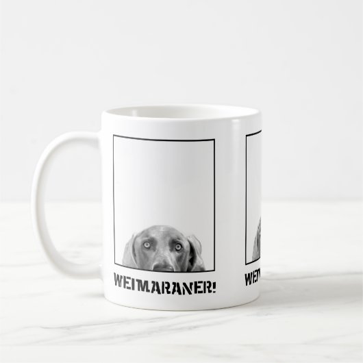 Weimaraner Nation: Weimaraner in einer Kaffeetasse (Links)