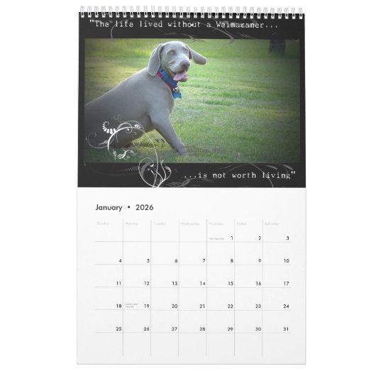 Weimaraner Nation: Zitat-Kalender Kalender (Jan 2026)