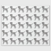 Weimaraner Niedlich Cartoon Dog Muster Geschenkpapier (Flach)