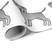 Weimaraner Niedlich Cartoon Dog Muster Geschenkpapier (Rolleneckpunkt)