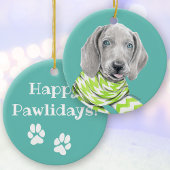Weimaraner niedlicher Welpe mit Schal Dog Portrait Keramik Ornament
