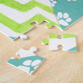 Weimaraner niedlicher Welpe mit Schal Dog Portrait Puzzle (Seite)