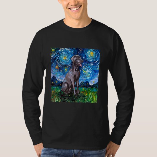 Weimaraner Night T-Shirt (Vorderseite)